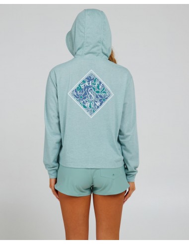 Salty Crew Floral Tippet Crop  Tech Hoody - Cloud Blue Faites des économies