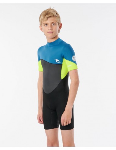 Rip Curl Kids Omega 1.5mm Short Sleeve Springsuit Neon les muscles